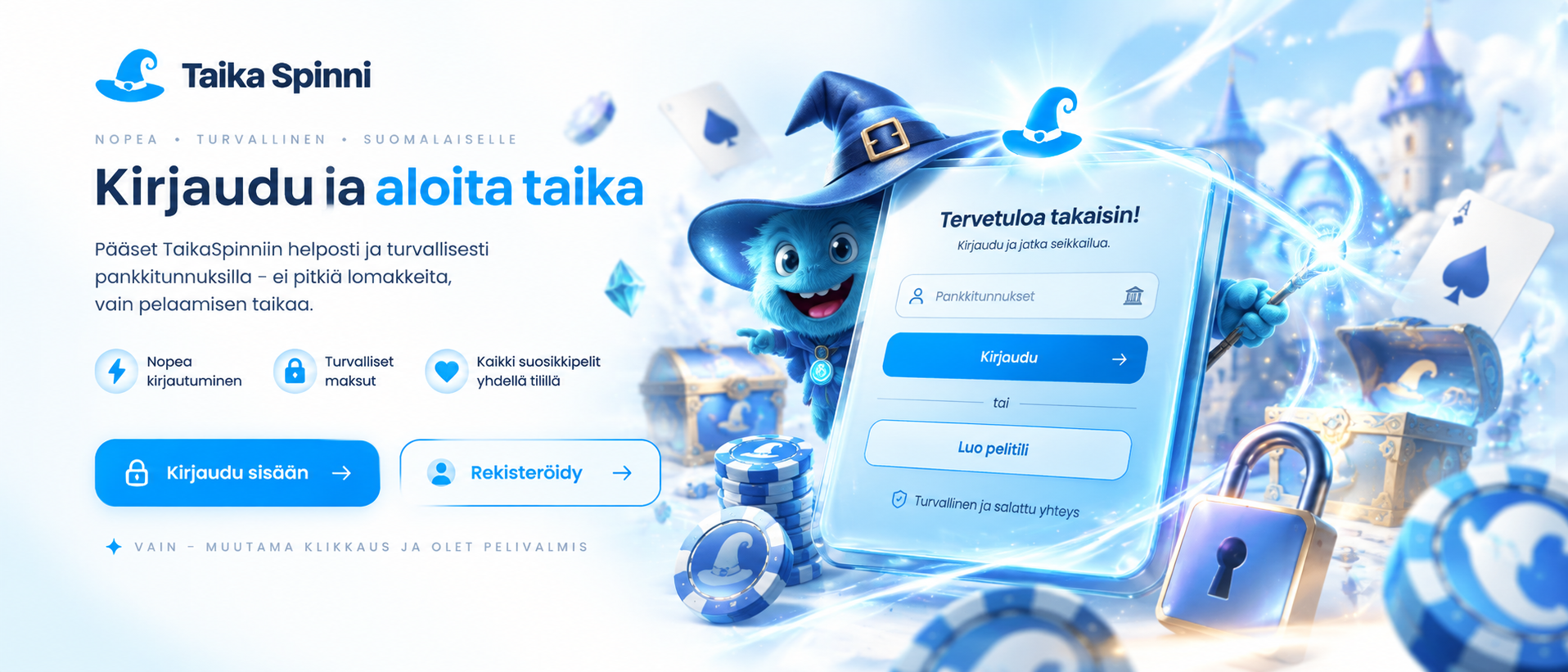 TaikaSpinni kirjautuminen ja rekisteröityminen